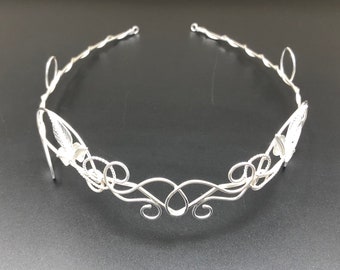 Elvish Fairytale Circlets, Woodland Headpiece in Sterling Silver, Artisan Woodland Circlet, Fantasy Bridal Headpiece