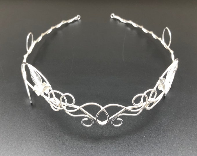 Elvish Fairytale Circlets, Woodland Headpiece in Sterling Silver, Artisan Woodland Circlet, Fantasy Bridal Headpiece