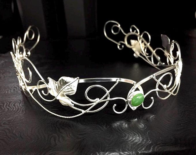 Handcrafted Woodland Rustic Bohemian Wedding Headpiece in Sterling Silver, Bespoke Wedding Crown, Fantasy Bridal Accessories
