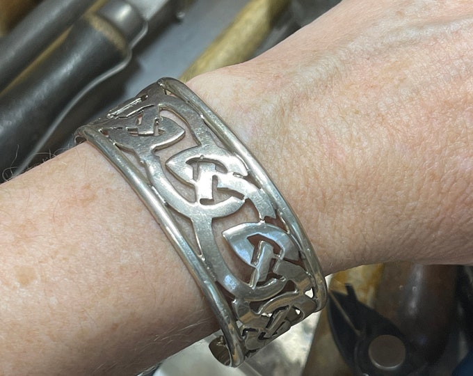 Irish Celtic Knot Symbolic Bracelet Cuff, Celtic Jewelry, Sterling Silver Celtic Cuffs, Silver Cuff Bracelet, Sterling Bracelet Cuff