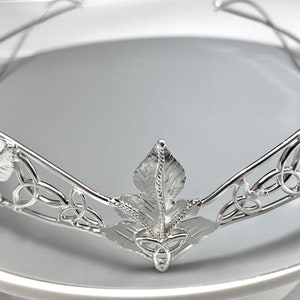 Woodland Celtic Knot Crown in Sterling Silver, Artisan Leaf Wedding Circlet, Handmade Alternative Tiaras, Diadem image 10