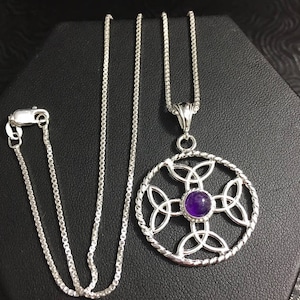 Celtic Knot Eternity Moonstone Necklace in Sterling Silver, Irish Dara Knot Necklaces, Gifts For Her, Symbolic Jewelry, Gifts For Her