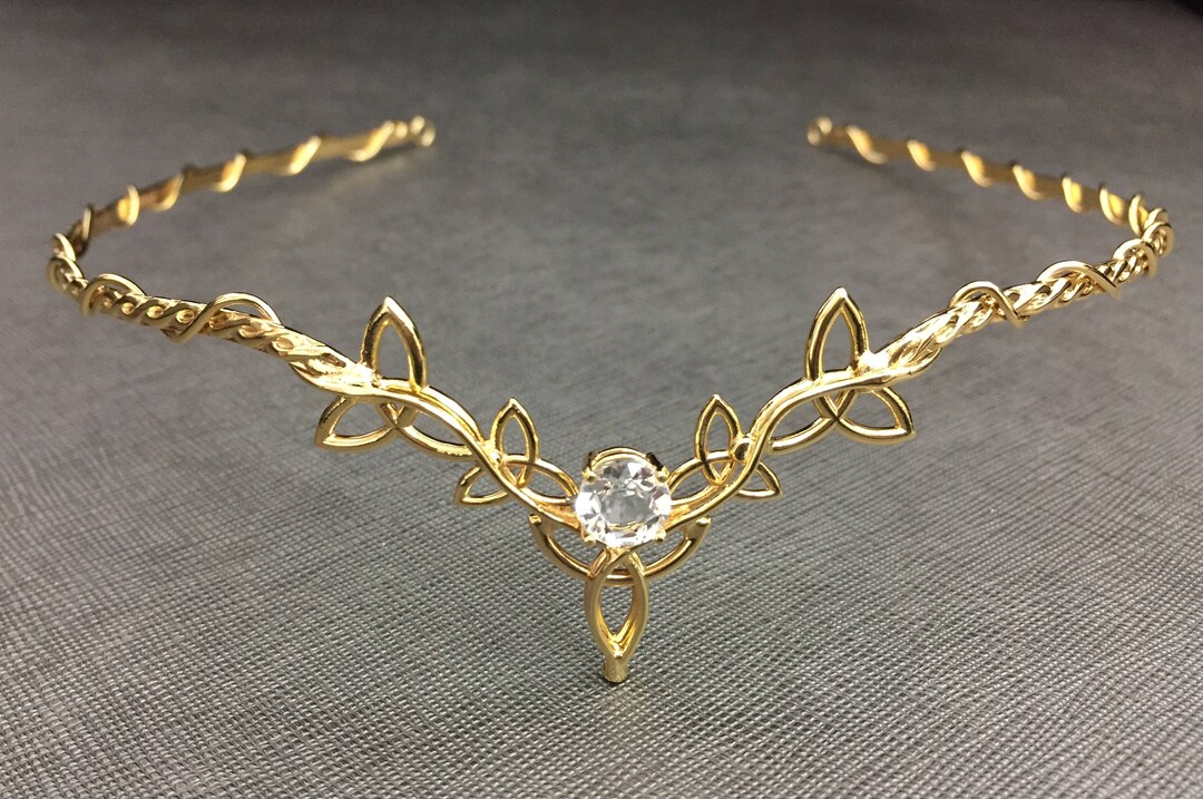 Celtic Knot Wedding Tiara With 24K Goldplating, Sterling Silver Celtic