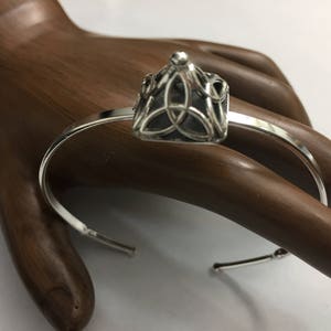 Celtic Trinity Knot Bracelet Cuff Sterling Silver, Irish Bracelet Cuff, Trinity Knot Scottish Jewelry, Celtic OOAK Bracelet Cuff