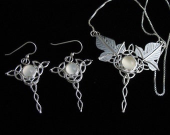 Celtic and Woodland Necklace and Earring Set in Sterling Silver, Artisan  Wedding accessories, Jewelry Sets