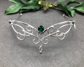 Sterling Silver Victorian Elven Bridal Circlet, Fae Wedding Crown, Fantasy Wedding, Gifts For Her