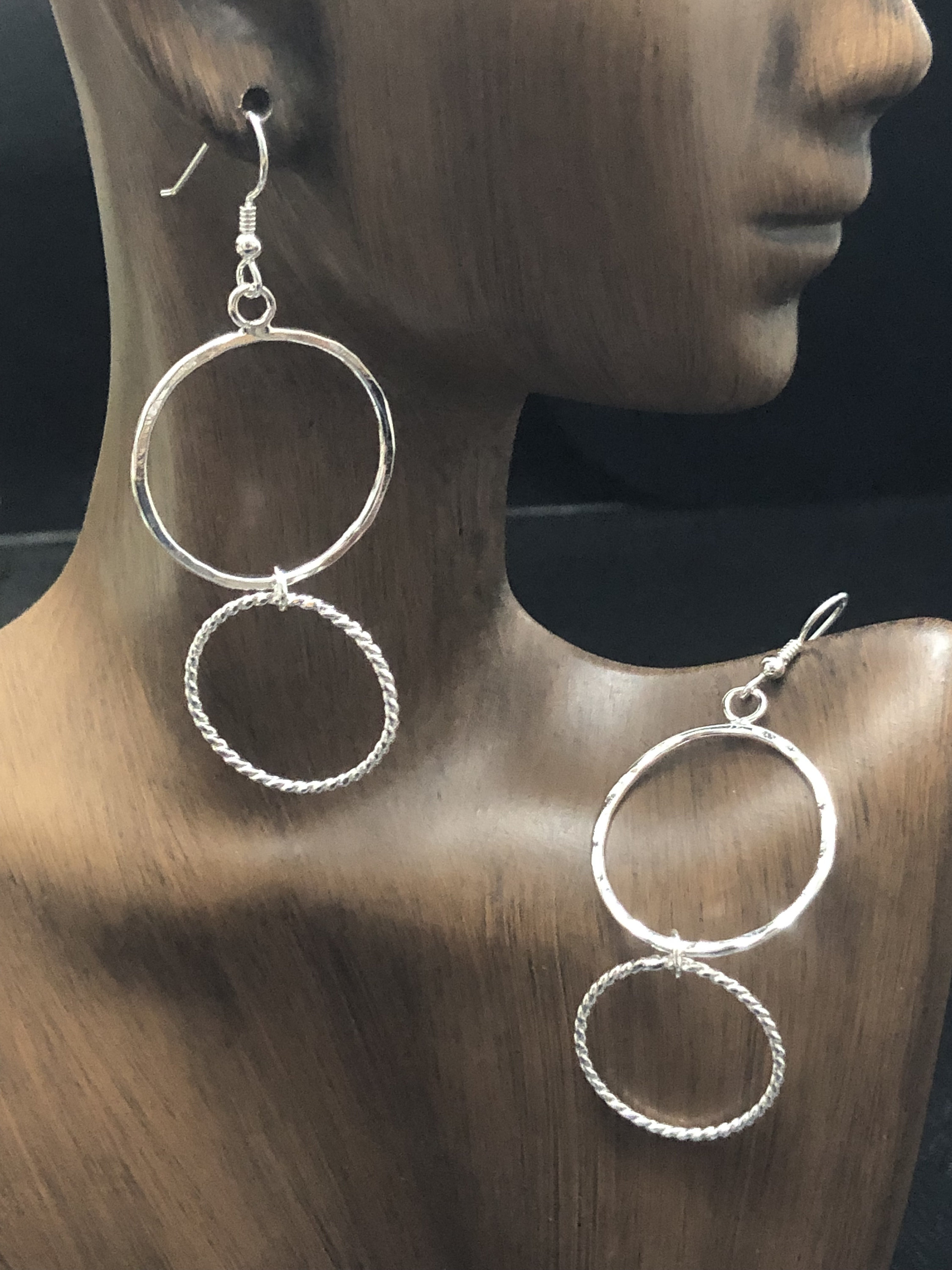 Cute Simple Hoop Earrings in Sterling Silver Artisan Hammered Etsy