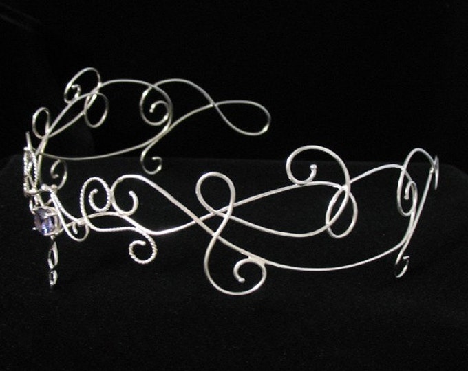 Elvish Renaissance Bridal Tiara in Sterling Silver, Bohemian Wedding Circlet, Diadem, Wedding Accessories, Alternative Bride