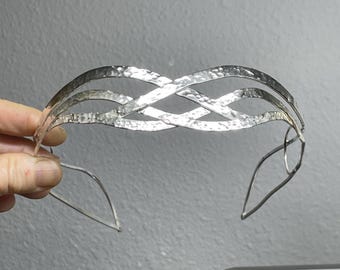 Handmade Sterling Silver Elrond Elvish Wedding Circlet, LOTR Diadem, Norse Wedding Headpiece