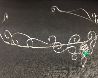 Elvish Tiara in Sterling Silver, Wedding Jewelry, Elvish Bridal Circlet, Artisan Made Headpieces, Fantasy Wedding, Fairytale Wedding