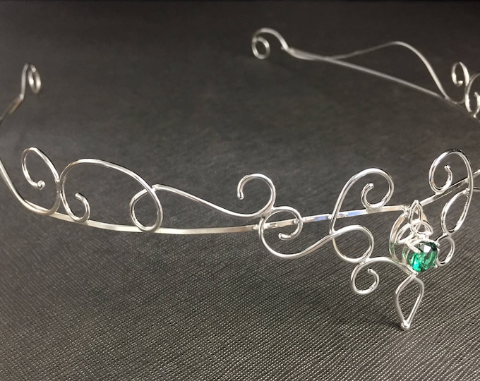 Elvish Tiara in Sterling Silver, Wedding Jewelry, Elvish Bridal Circlet, Artisan Made Headpieces, Fantasy Wedding, Fairytale Wedding