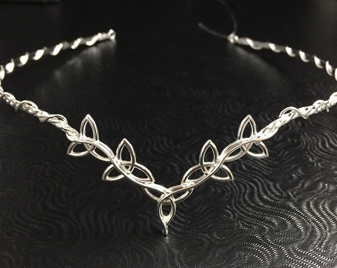 Irish Diadem Headpiece, Celtic Tiara in Sterling silver, Irish Wedding Diadem, Handmade Renaissance Circlet, Celtic Circlets