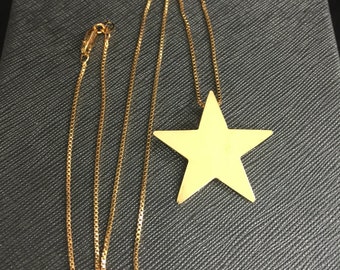 Star Celestial Stevie Nicks Necklace, Stevie Nicks Inspired Star Necklace, Large Sterling Silver Star Necklace 24K gold Plate, Pentagram