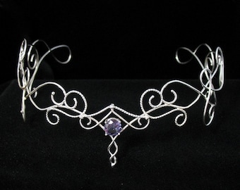 Elvish Renaissance Bridal Tiara in Sterling Silver, Bohemian Wedding Circlet, Diadem, Wedding Accessories, Alternative Bride
