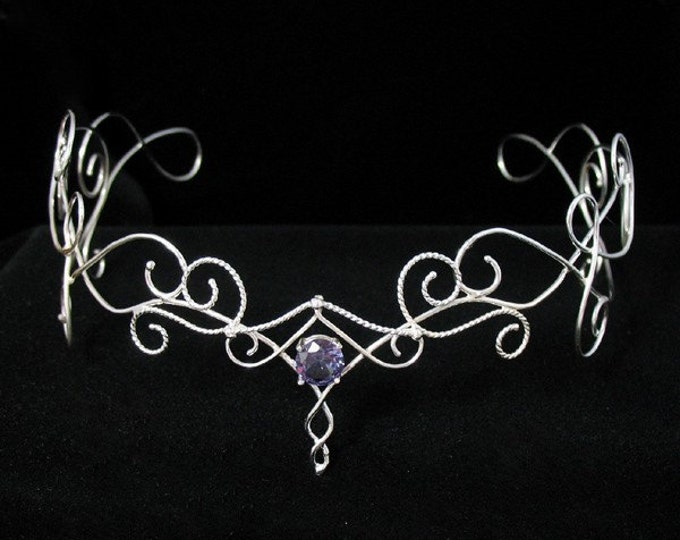 Elvish Renaissance Bridal Tiara in Sterling Silver, Bohemian Wedding Circlet, Diadem, Wedding Accessories, Alternative Bride