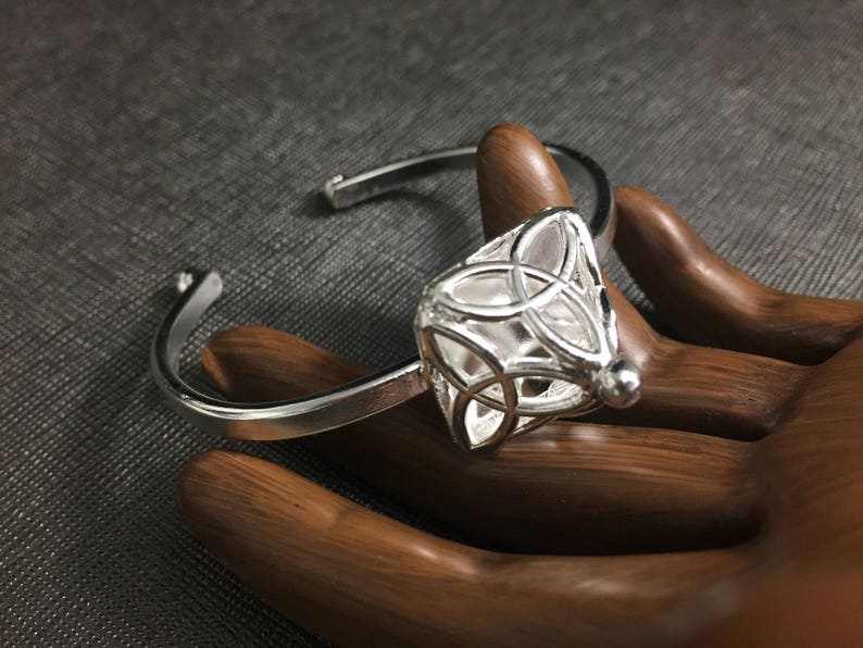 Artisan Cuff Bracelet Celtic Pyramid Trinity Knot Bracelet Cuff in Sterling Silver Scottish Bracelet Cuffs Symbolic Irish Bracelets