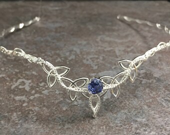 Irish Celtic Trinity Circlet Handmade in Sterling Silver, Wedding Bridal Headpieces, Trinity Knot Wedding Circlet, 925 Bridal Wedding Tiara