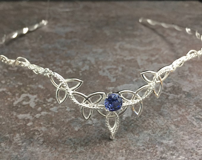 Irish Celtic Trinity Circlet Handmade in Sterling Silver, Wedding Bridal Headpieces, Trinity Knot Wedding Circlet, 925 Bridal Wedding Tiara