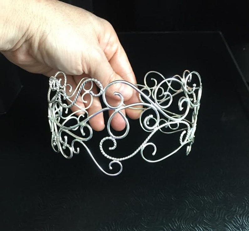 Bracelet Cuff with Gemstones Bohemian Elvish Wire Arm Cuff Bracelet Arm Boho Chic Bracelet Cuff in Sterling Silver Victorian Cuffs