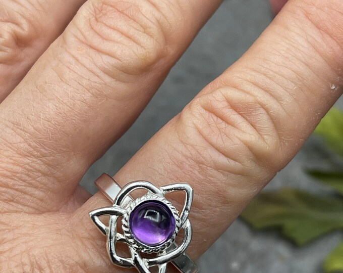 Handmade Celtic Moonstone Ring: Sterling Silver Gemstone