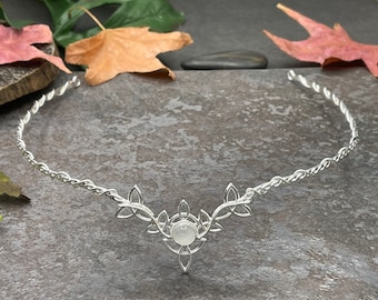 Celtic Bridal Irish Wedding Tiara Sterling Silver Diadems, Bridal Gemstone Tiara, OOAK, Bespoke Wedding Circlet, Irish Wedding