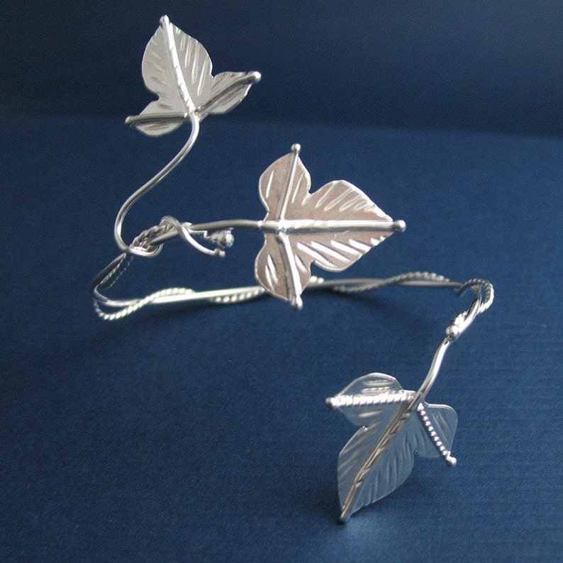 Woodland Leaf Wrap Bracelet Cuff in Sterling Silver Handmade Etsy