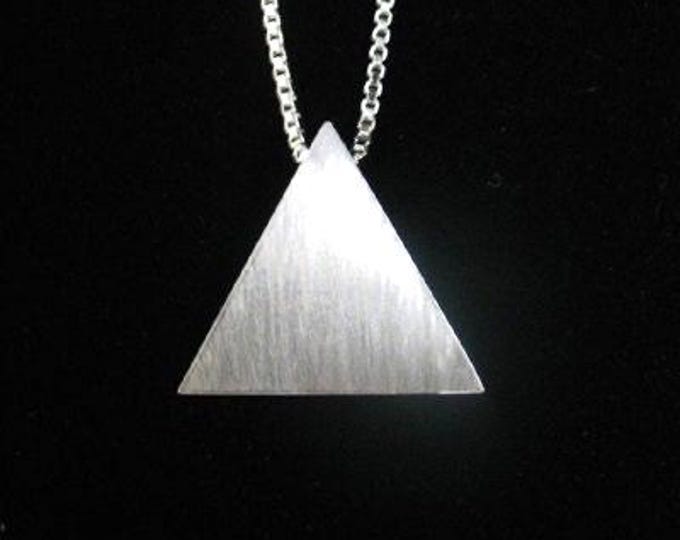 Sterling Silver Triangle Stevie Nicks Necklace, Pyramid Necklace with Box Chain, Triangle Pendant, Egyptian Pyramid, Symbolic Jewelry