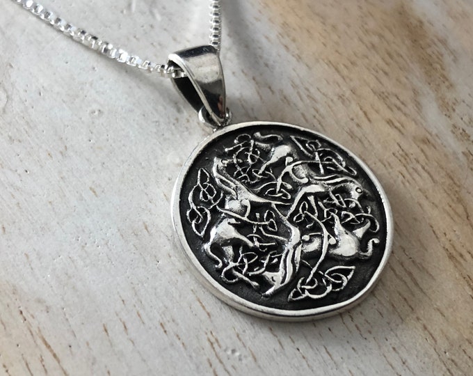 Epona Celtic Necklaces in Sterling Silver, Horse Jewelry, Horse Pendant, Epone