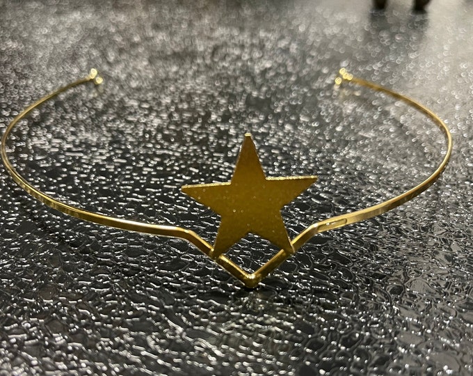 Star Stevie Nicks Necklace, Star Tiara Headpiece, Bridal Circlet and Necklace Star Celestial Silver Star Necklace 24K gold Plate, Pentagram
