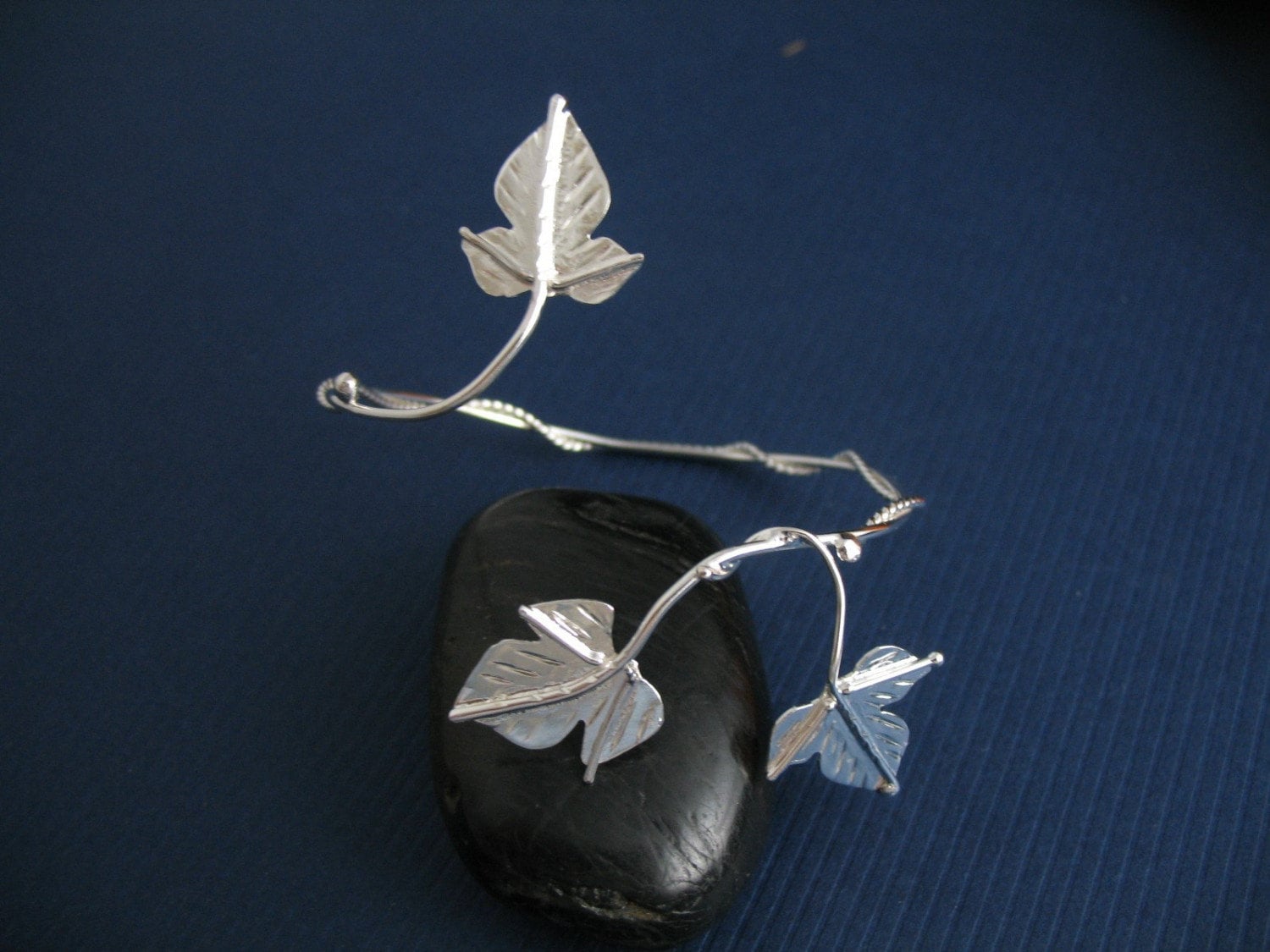 Woodland Leaf Wrap Bracelet Cuff in Sterling Silver Handmade Etsy