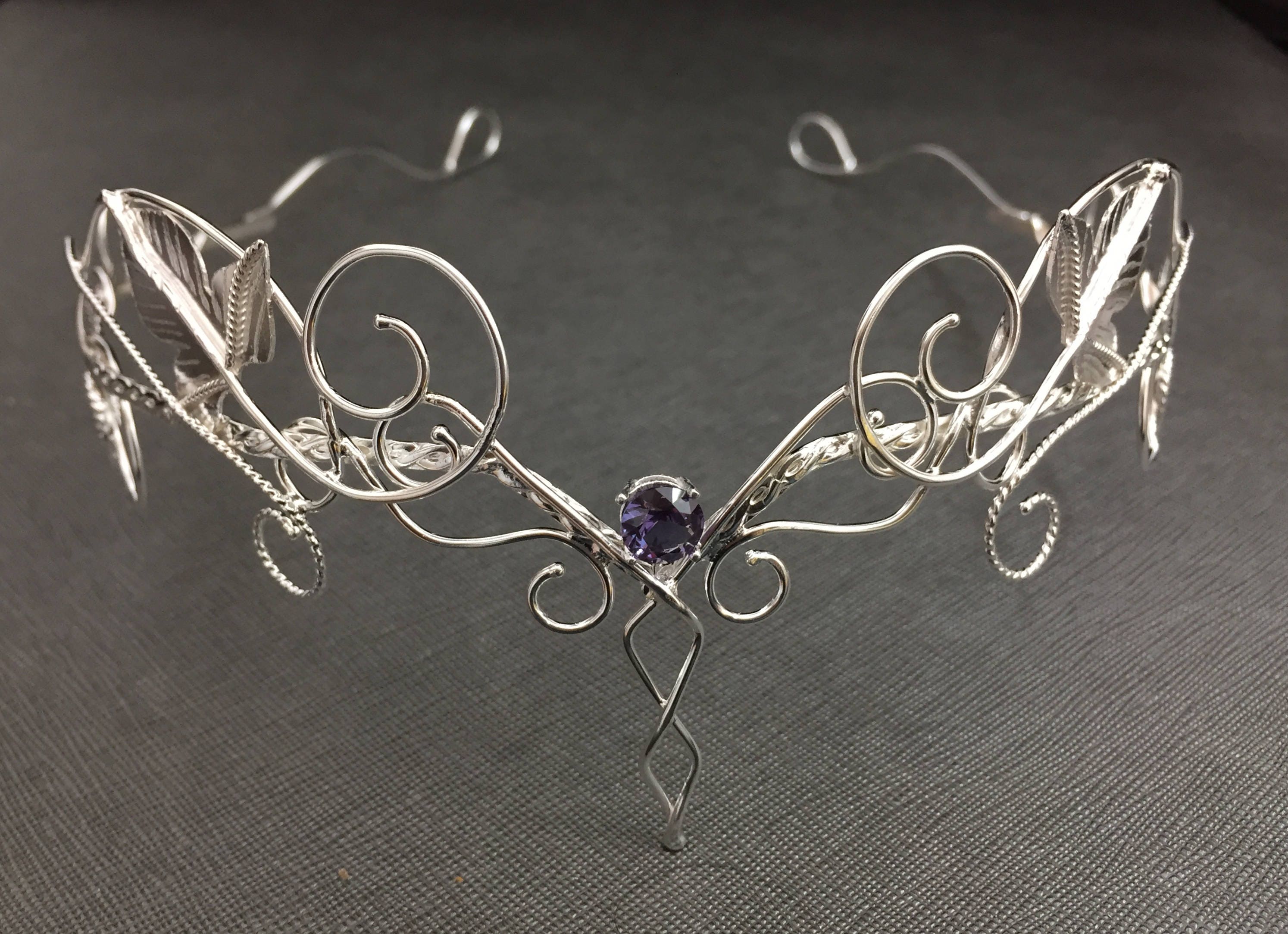 Circlets, Woodland Emerald Sapphire Tiara Sterling Silver, Circlets