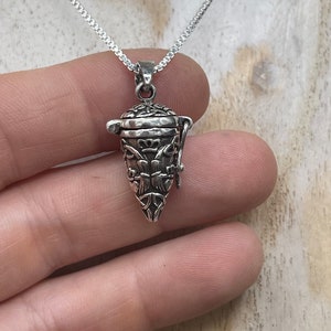 Celtic Pendant with Lid, Celtic Necklace Urn, Celtic Pendant Locket, Irish Pendant Container, Sterling Silver