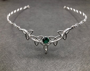 Irish Celtic Trinity Circlet Handmade in Sterling Silver, Wedding Bridal Headpieces, Trinity Knot Wedding Circlet, 925 Bridal Wedding Tiara