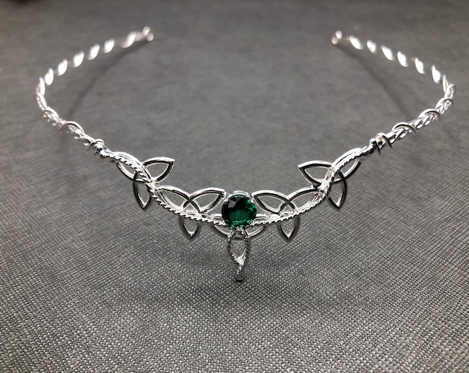 Irish Celtic Trinity Circlet Handmade in Sterling Silver, Wedding Bridal Headpieces, Trinity Knot Wedding Circlet, 925 Bridal Wedding Tiara