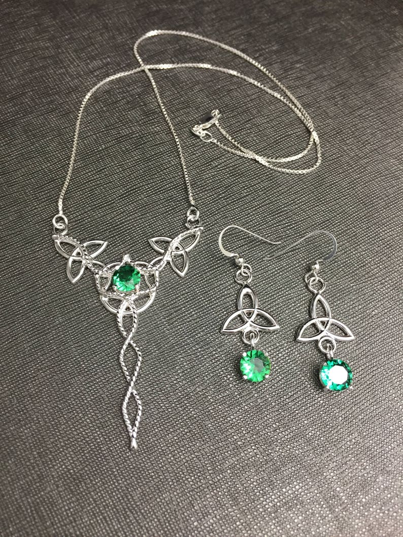 Celtic Knot Necklace and Earrings Set Irish Jewelry Sets Etsy