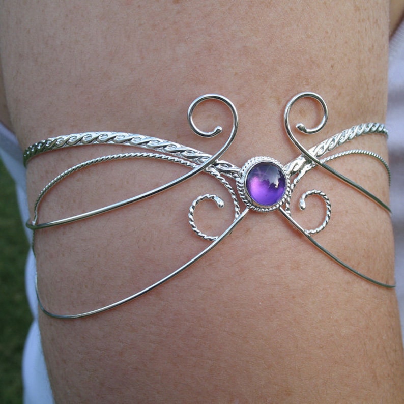 Fae Upper Arm Bracelet Sterling Silver Upper Armlet Cuff Etsy