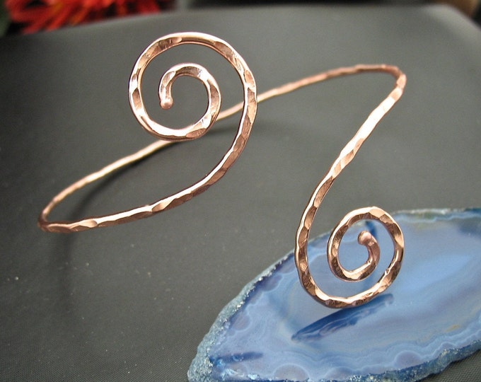 Copper Celtic Hammered Bangle Cuff Bracelet, Handmade, Copper Wire Bracelet, Gifts For Her