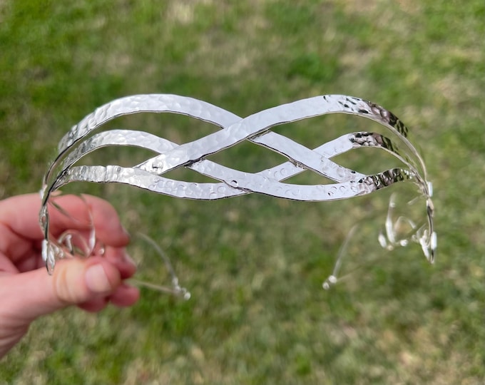 Handmade Sterling Silver Elrond Elvish Wedding Circlet, LOTR Diadem, Norse Wedding Headpiece
