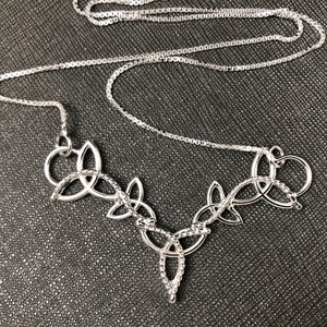 Celtic Knot Necklace in Sterling Silver, Irish Trinity Symbols Necklace, Scottish Jewelry, Gifts for Her