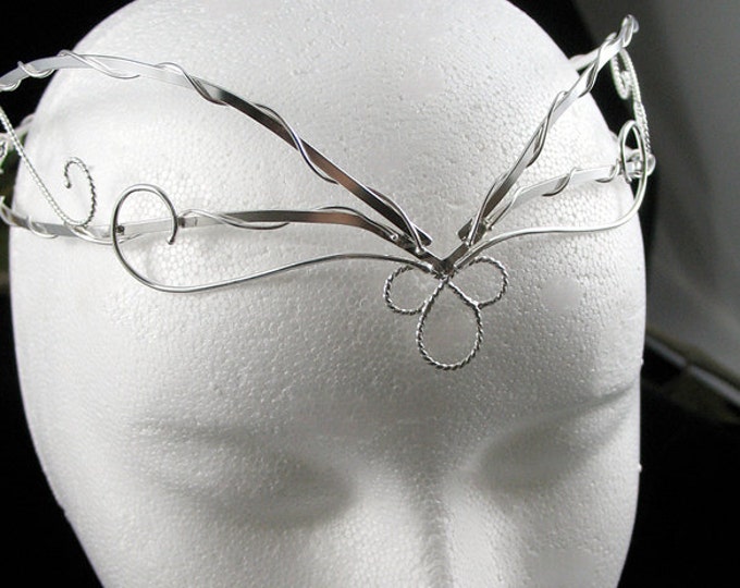 Elvish Bridal Tiara in Sterling Silver, Face Diadems, Cosplay Circlets, SCA Cosplay Crowns, Handmade Artisan Diadems, Bridal Accessories
