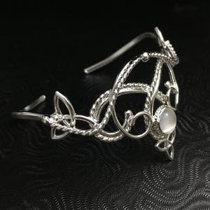 Celtic Knot Gemstone Cuff Bracelet in Sterling Silver, Irish Bracelet, Gifts For Her, Renaissance Gemstone Bracelet, Victorian Style image 6