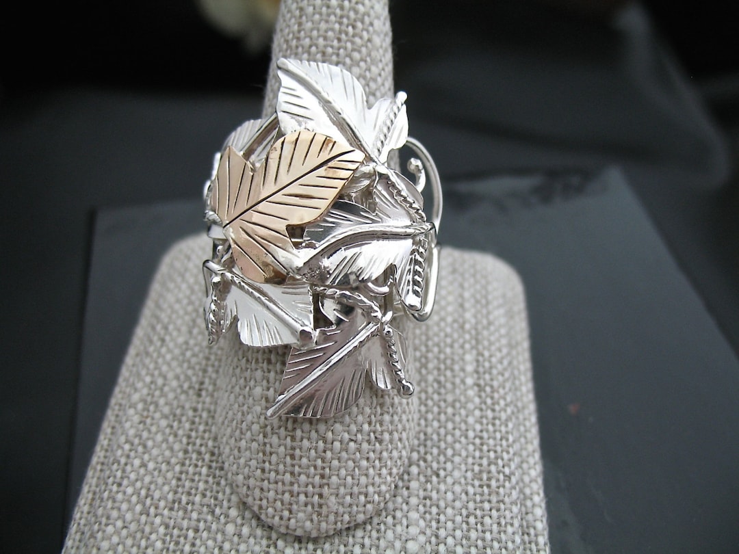 Woodland Leaves Ring in Sterling Silver Handmade Ring, Statement ...