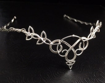 Celtic Bridal Tiara in Sterling Silver, Irish Diadems, Artisan Made Sterling Silver Circlet, Alternative Bridal Headpieces