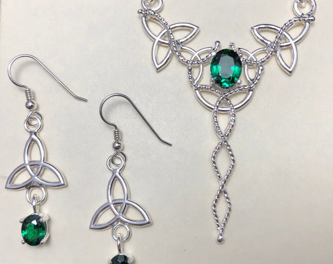 Celtic Irish Wedding Jewelry Set In Sterling Silver, Artisan Tiara, Earrings, Arm Cuff, Necklace, Irish Bridal Wedding Accessories