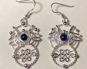 Sterling Silver Celtic Knot Earrings with Amethyst