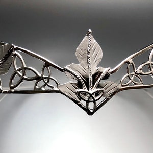Woodland Celtic Knot Crown in Sterling Silver, Artisan Leaf Wedding Circlet, Handmade Alternative Tiaras, Diadem image 2