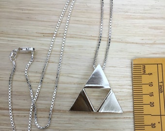 Zelda TriForce Necklace in Sterling Silver, TriForce Cosplay Necklace, Legend of Zelda Jewelry, Gifts For Her