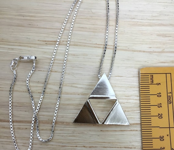 【AG X JOSILVER】Triangle Ruler Necklace - Basic Zelda Triforce Necklace in Sterling Silver, Triforce Cosplay