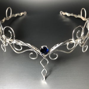 Woodland Pagan Norse Goddess Tiara in Sterling Silver, Elvish Circlet in Sterling Silver, Woodland Diadem, Handmade Bridal Accessories