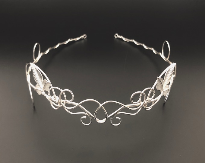 Fairytale Circlets, Woodland Headpiece in Sterling Silver, Artisan Woodland Circlet, Medieval Bridal Headpiece, OOAK Wedding Accessory